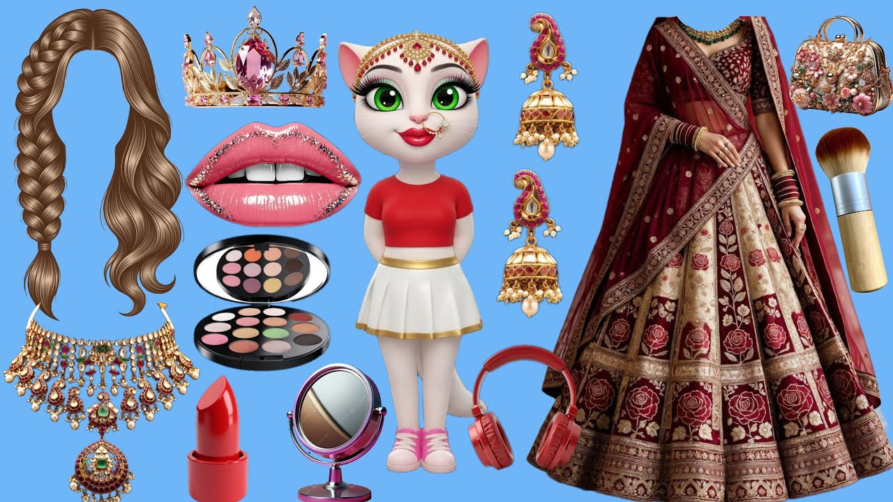 Talking billi ki shadi ka funny makeup comedy scene | cartoon video | cartoon makeup video 