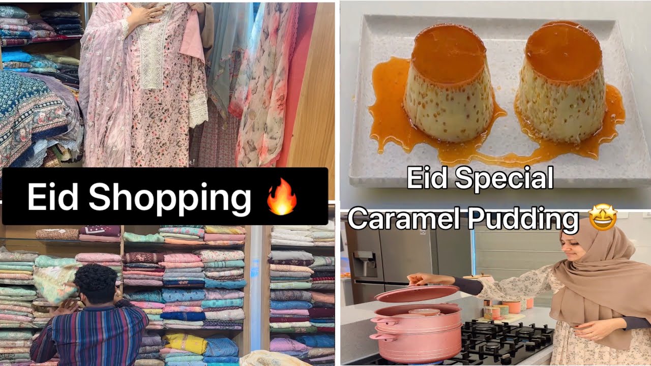 പെരുന്നാൾ വിശേഷം🤩Eid Shopping Vlog |Easy Caramel pudding in Malayalam/Giveaway
