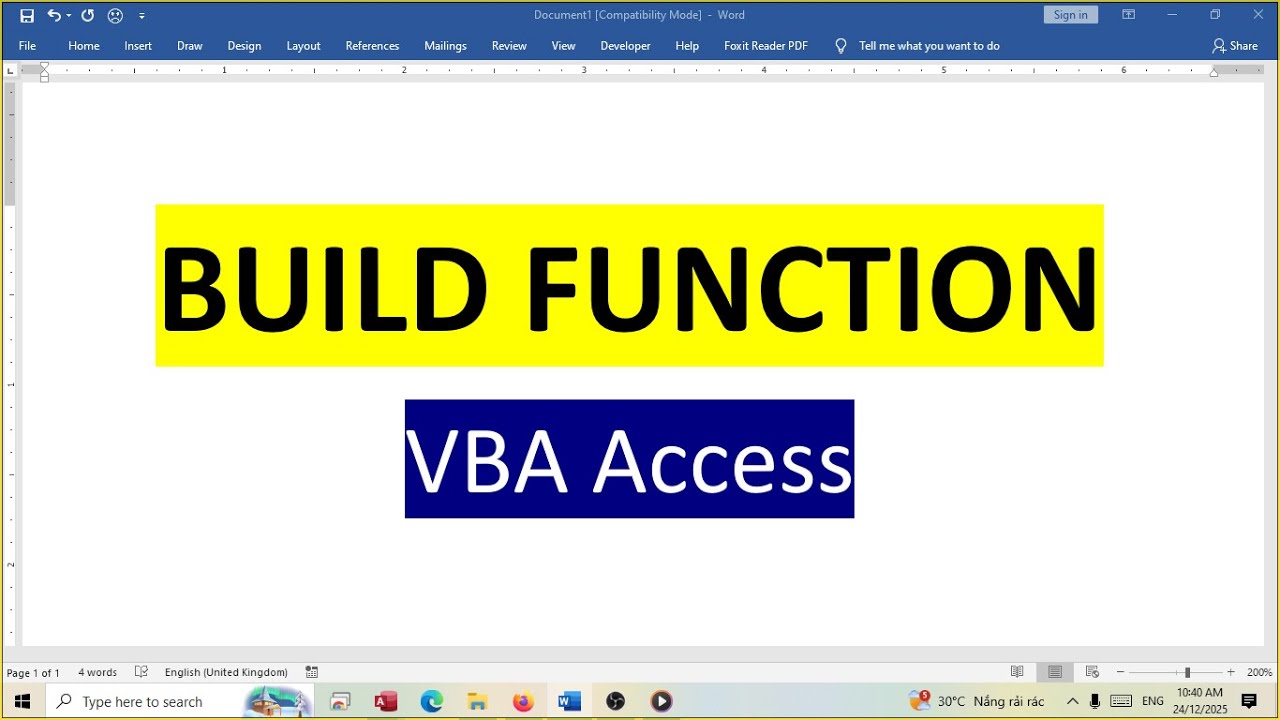 Tạo phần mềm MS Access - Xây dựng hàm trong VBA Access- Học MS Access