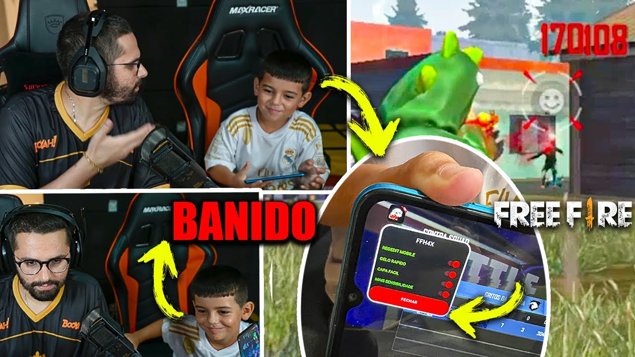 A CRIANÇA TAVA USANDO TRAPAÇAS PRA CELULAR E FEZ X1 EM OFF COMIGO... FREE FIRE!