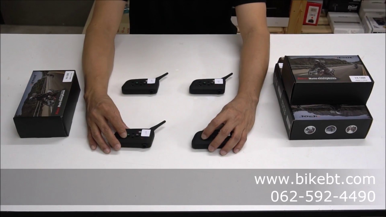 รีวิว บลูทูธติดหมวกกันน็อค Vnetphone V4 คุยสนทนากลุ่มพร้อมกัน 4 คน (Helmet Bluetooth Intercom)