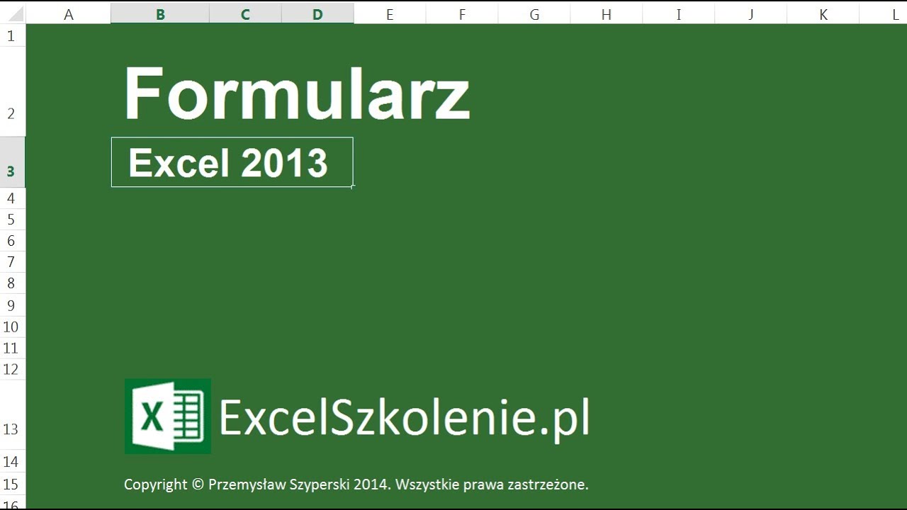 Formularz - Kurs: Dla Ekspertów - Excel 2013 / Excel 2010