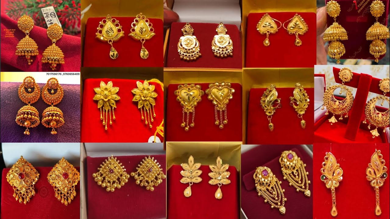 New Trending Gold Jhumka Earrings Design Leatst Lightweight Gold Earrings Jhumka design ♥️ 2026