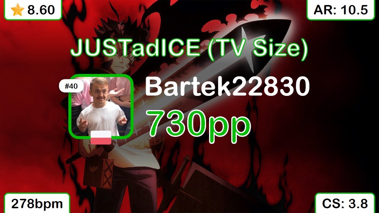 Bartek22830 | Oomori Seiko - JUSTadICE (TV Size) [Lami's Extreme] +HDDT 98.34% {#3 730pp FC} - osu!