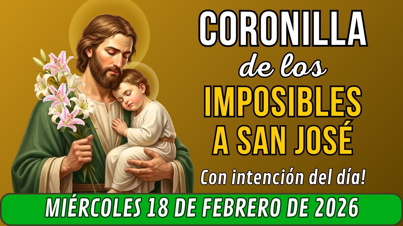 🙏CORONILLA DE LOS IMPOSIBLES A SAN JOSE Oración para HOY MIÉRCOLES 18 de febrero de 2026