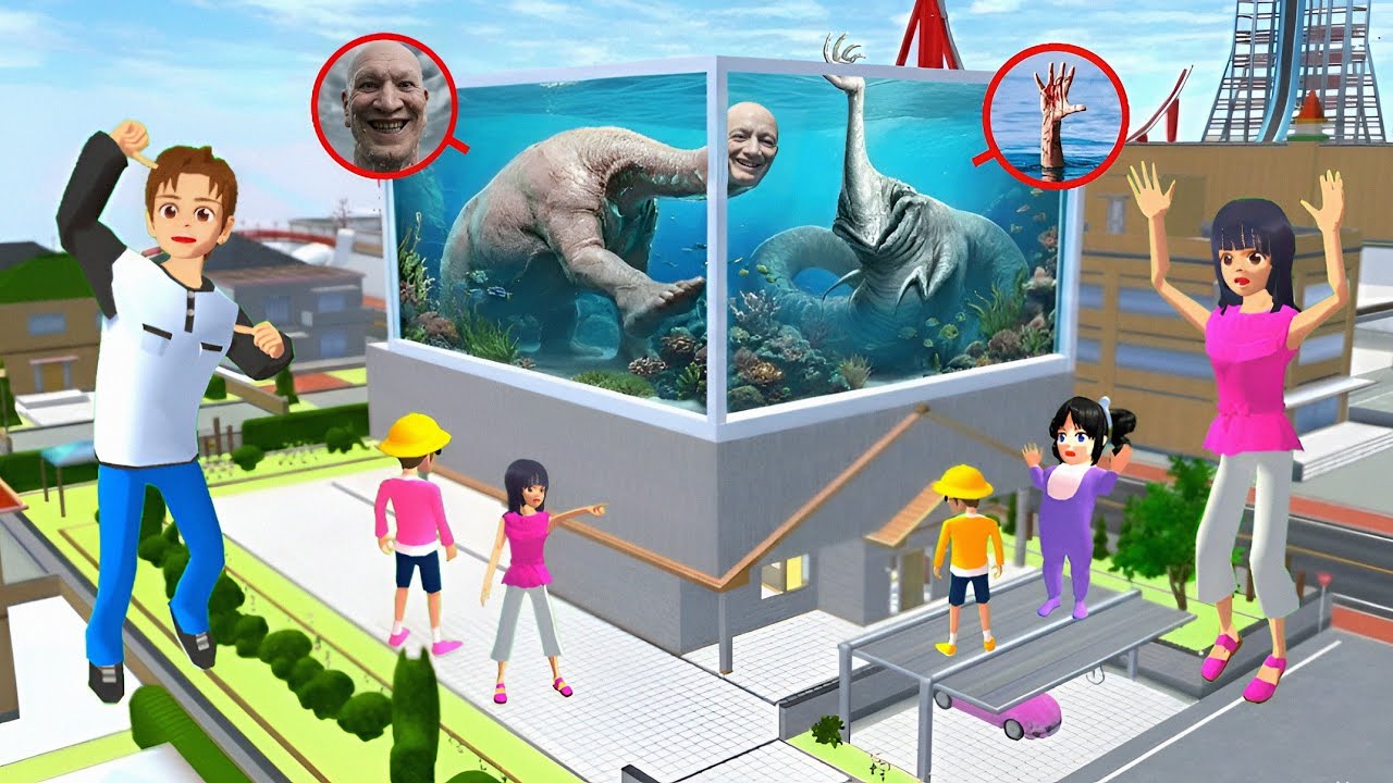 Yuta Mio Buat AKUARIUM WE SWAM TO FAR DAN HAND SEA MONSTER Di Kota Sakura 😱| Sakura School Simulator