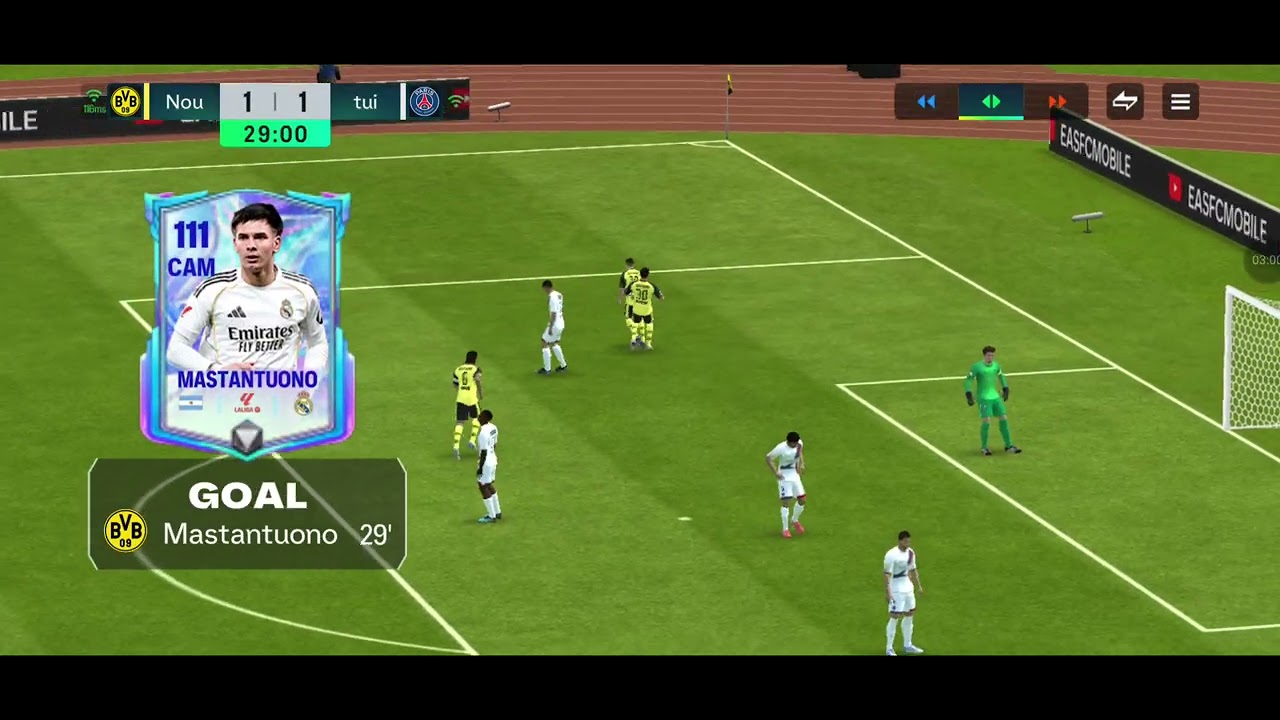 Noureddin ( Dortmund ) v/s tuloppmmmF ( PSG ). EA Sports. FC Mobile. Online mobile gaming 