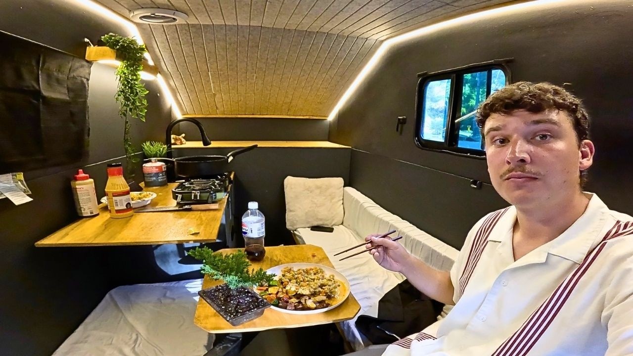 Self Built Japanese Kei Truck Camper | Car Camping & Cooking Hibachi