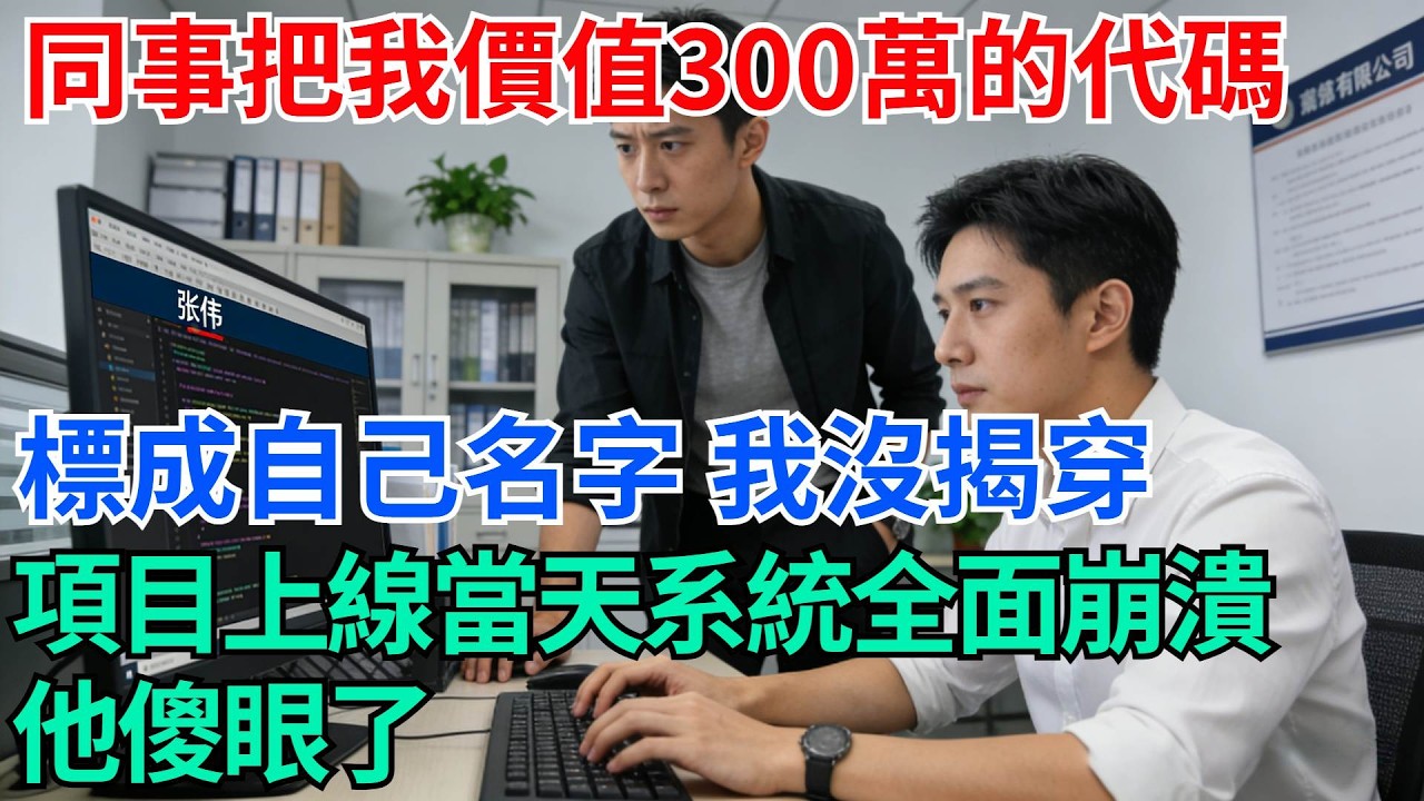 同事把我價值300萬的核心代碼標成自己名字，我沒揭穿，項目上線當天系統全面崩潰，他傻眼了【奇趣天下】#職場逆襲#職場智慧#爽文職場#工作日常#完結爽文