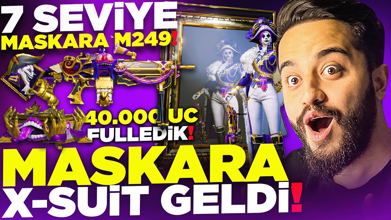 MASKARA NİHAİ SET ve 7 SEVİYE M249 GELDİ! 40.000 UC FULLEDİK! PUBG Mobile