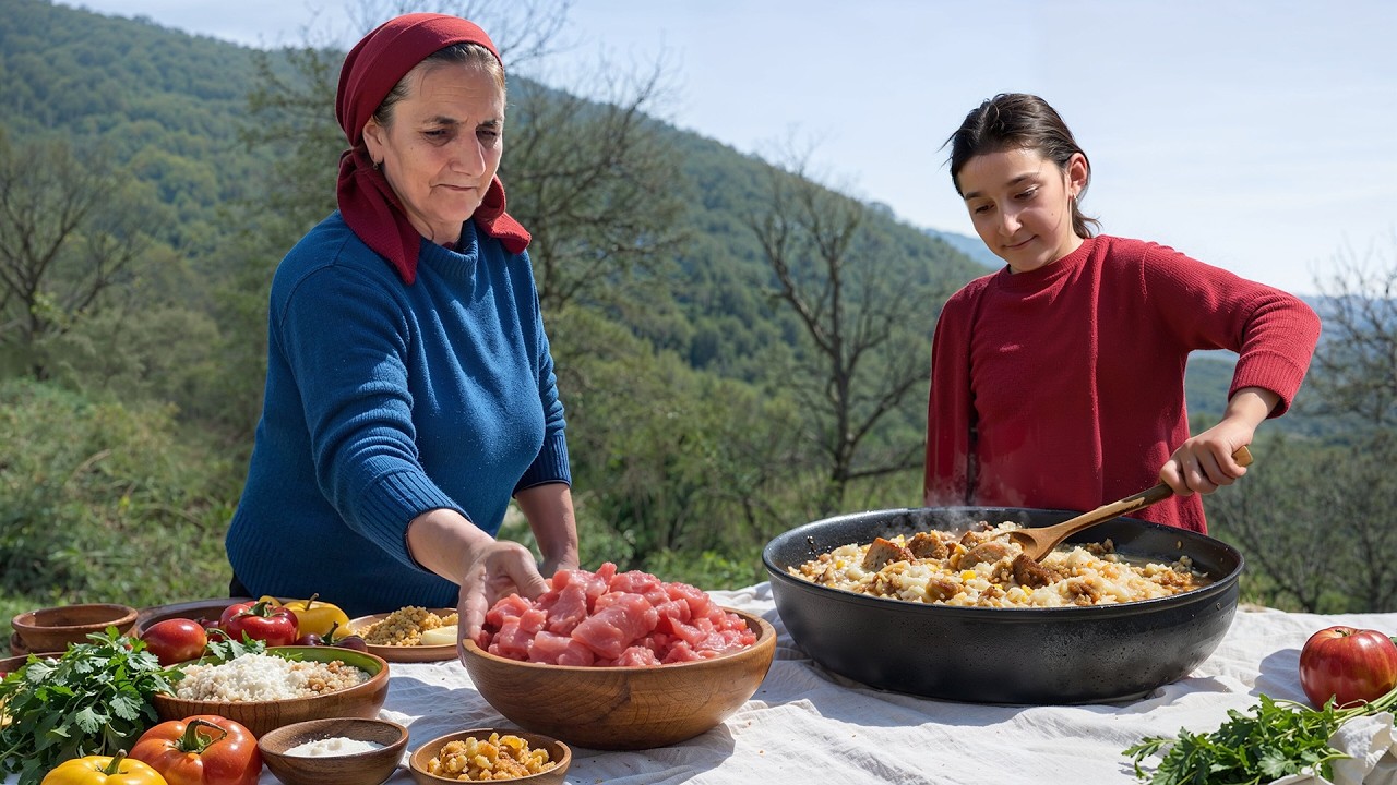 Peaceful Countryside Cooking and Cozy Family Gathering