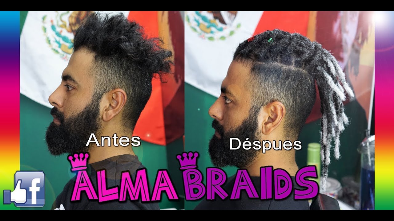 Extensiones de rastas, tejidas en cabello natural, dreadlocks mens #AlmaBraids