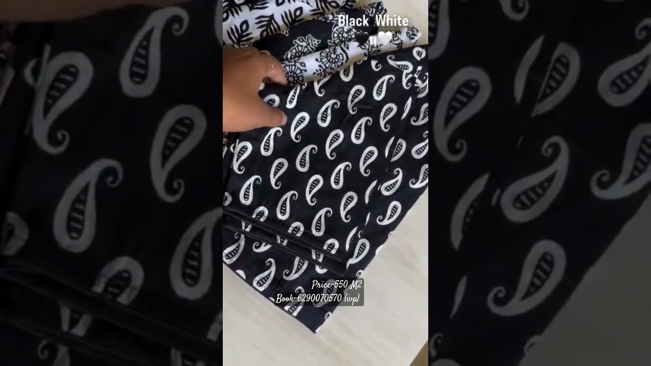 Pure Ajrakh handblock cotton black & white😍
