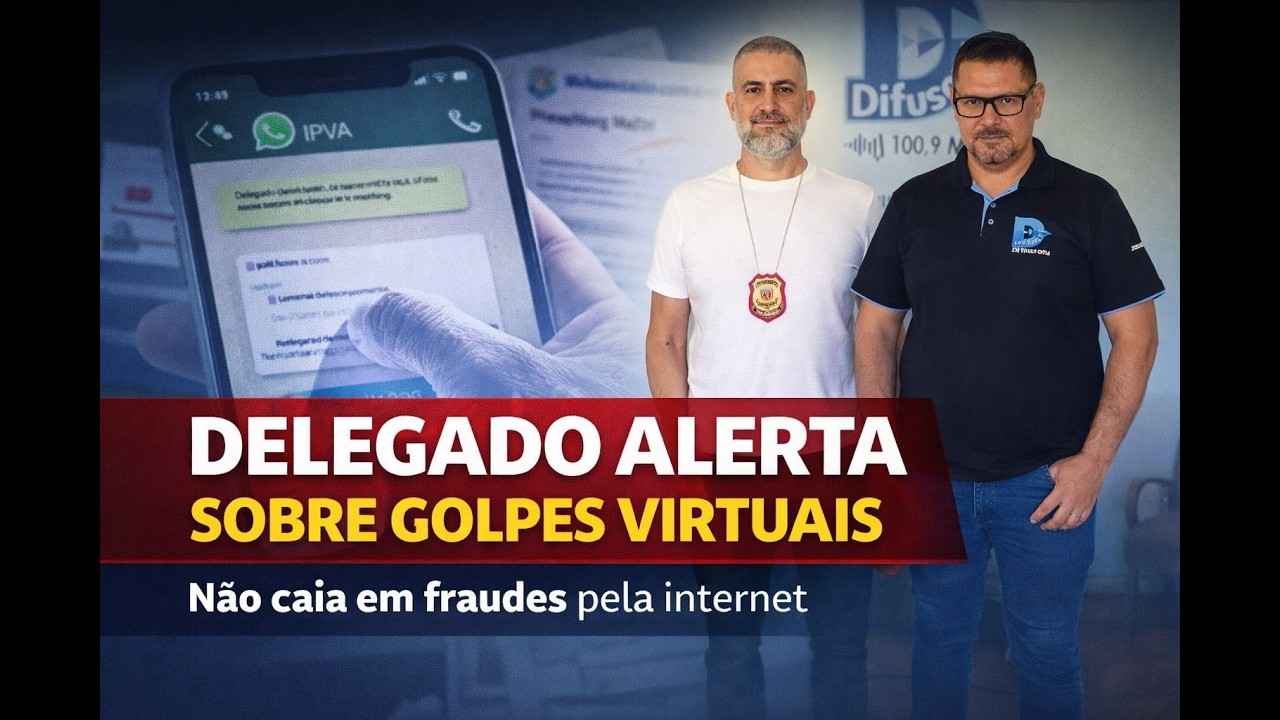 Delegado Daniel Silvestri Goulart alerta para golpes virtuais em entrevista no Espaço Aberto