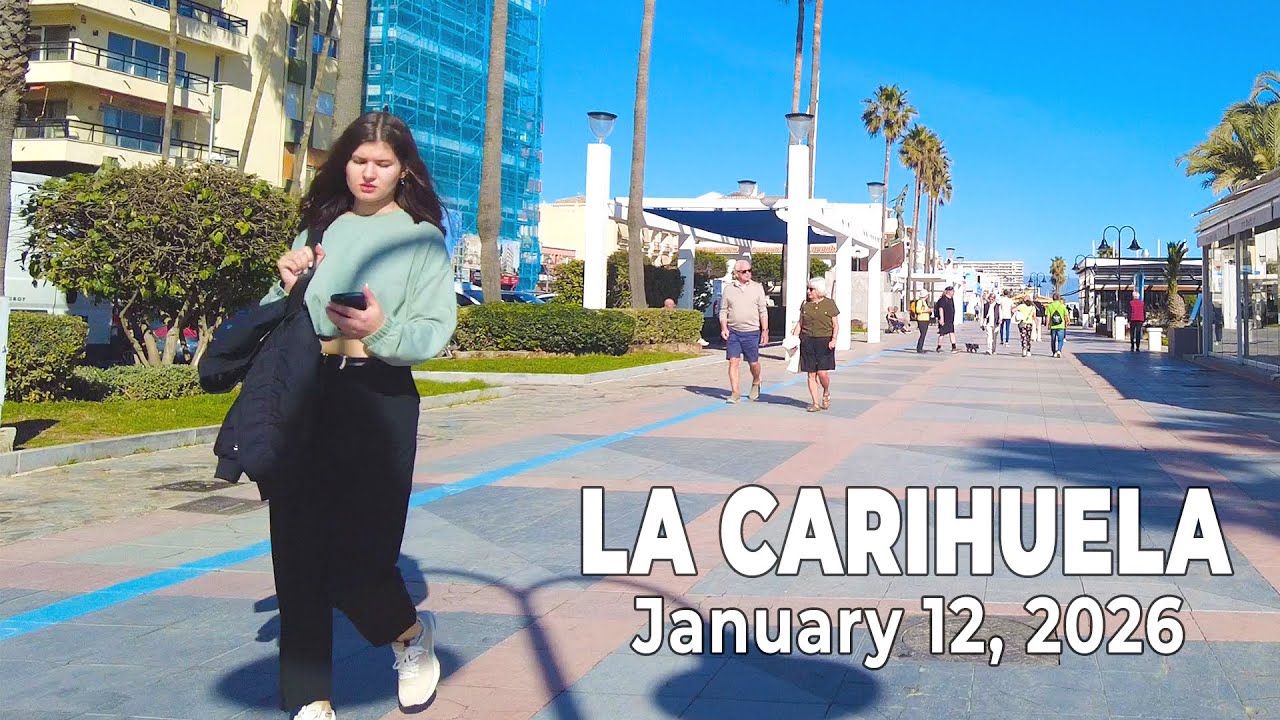La Carihuela Torremolinos January 12, 2026 Walking Tour Malaga Costa del Sol Spain [4K]
