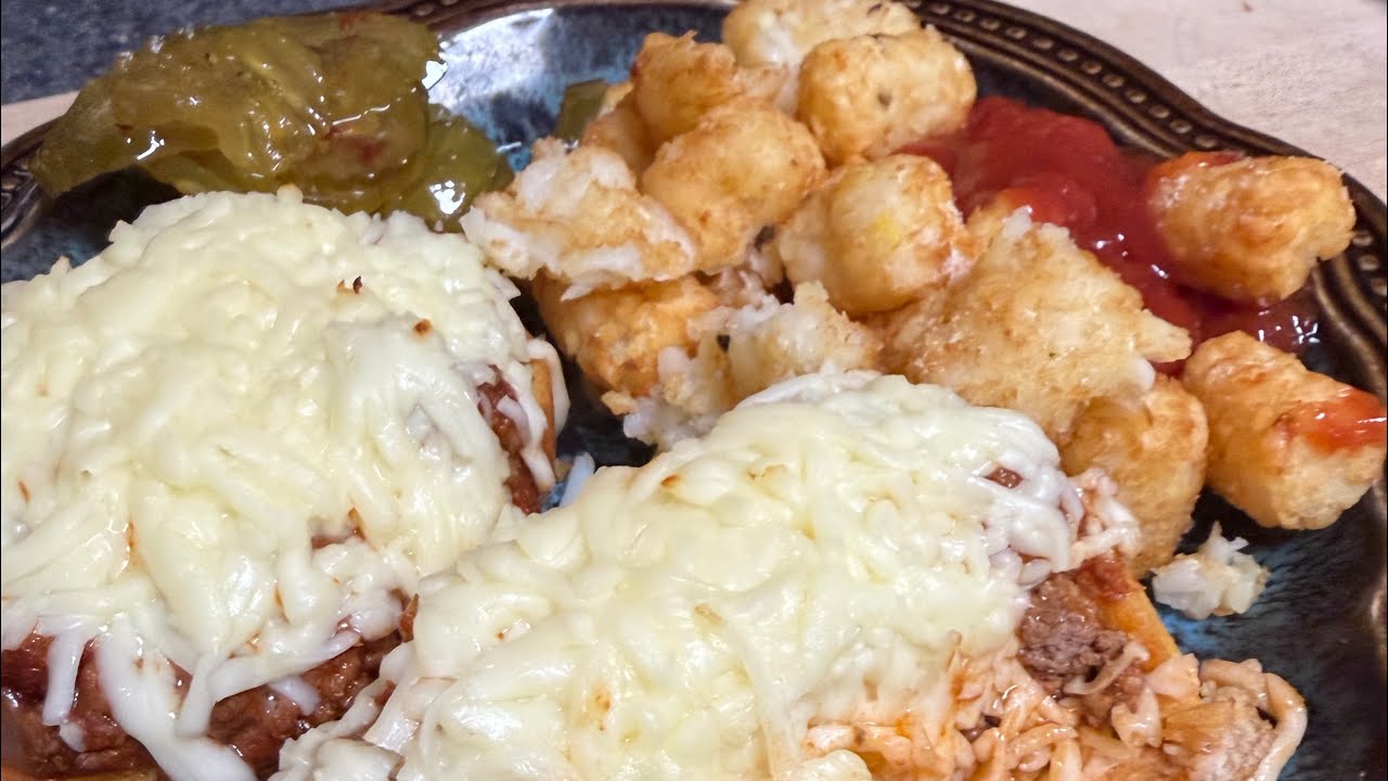 Open Face Cheesy Sloppy Joe’s on Garlic Toast