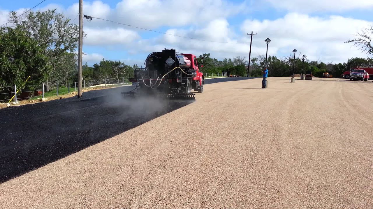 ( Step 2.Tar & Chip Seal ) Stevens Asphalt Paving Austin Tx-Apply