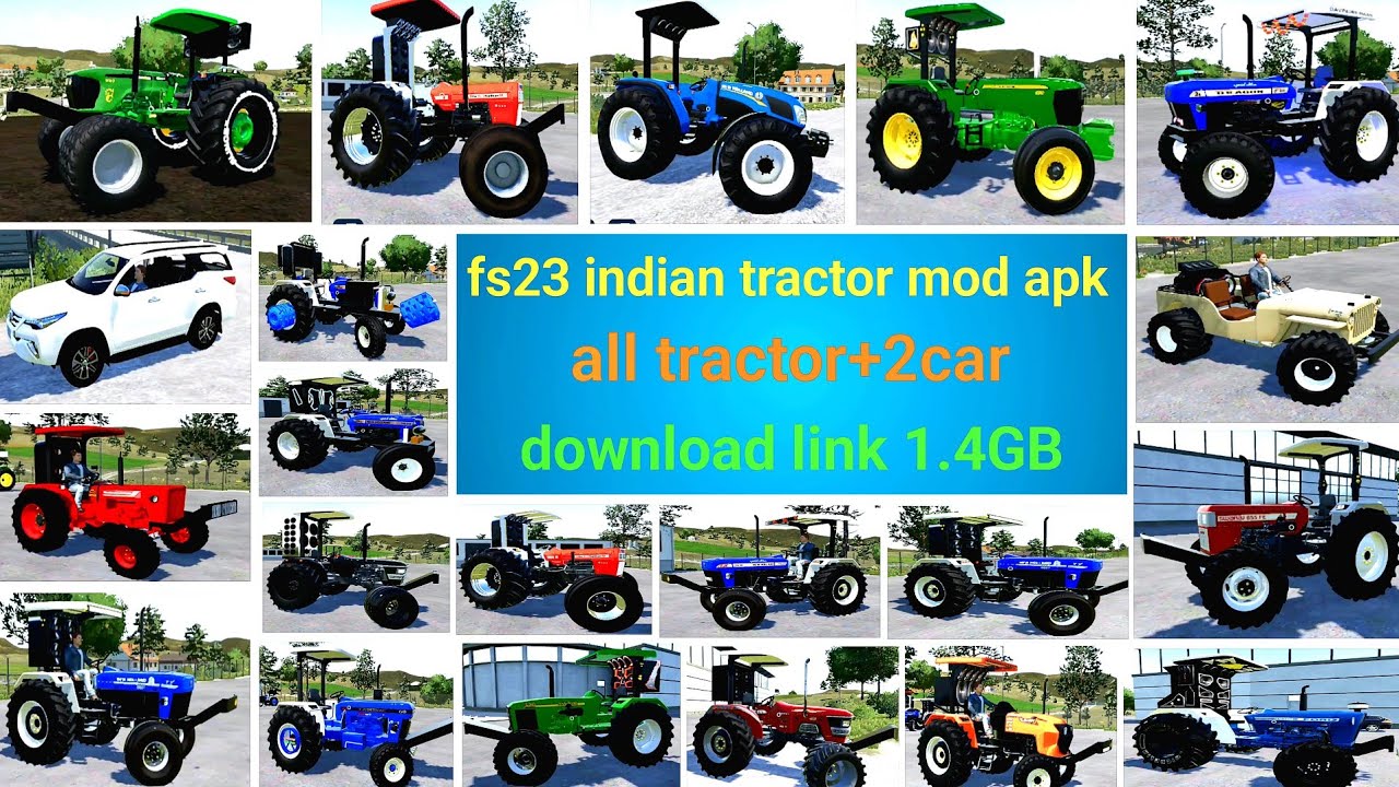 fs23 indian tractor mod // all tractor+fortuner +2car // download link #fs23