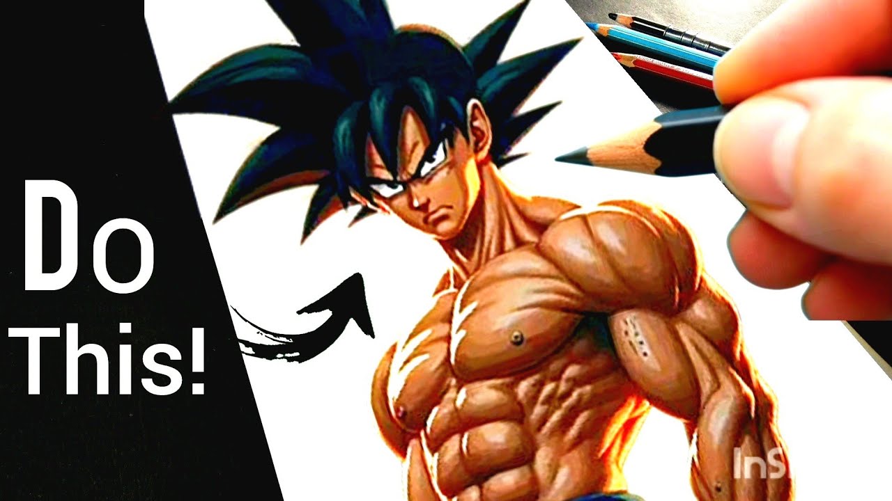 HOW TO DRAW REALISTIC GOKU EASY 🤯. CHEAP COLORED PENCILS USE🤔?