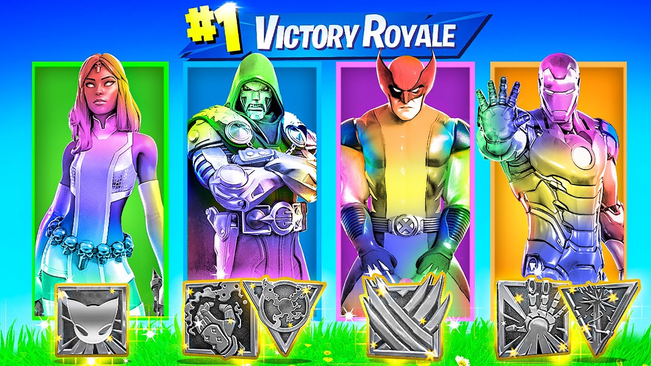 The RANDOM MYTHIC RAINBOW BOSS Challenge in Fortnite (Mystique, Wolverine, Ironman, Doctor Doom)