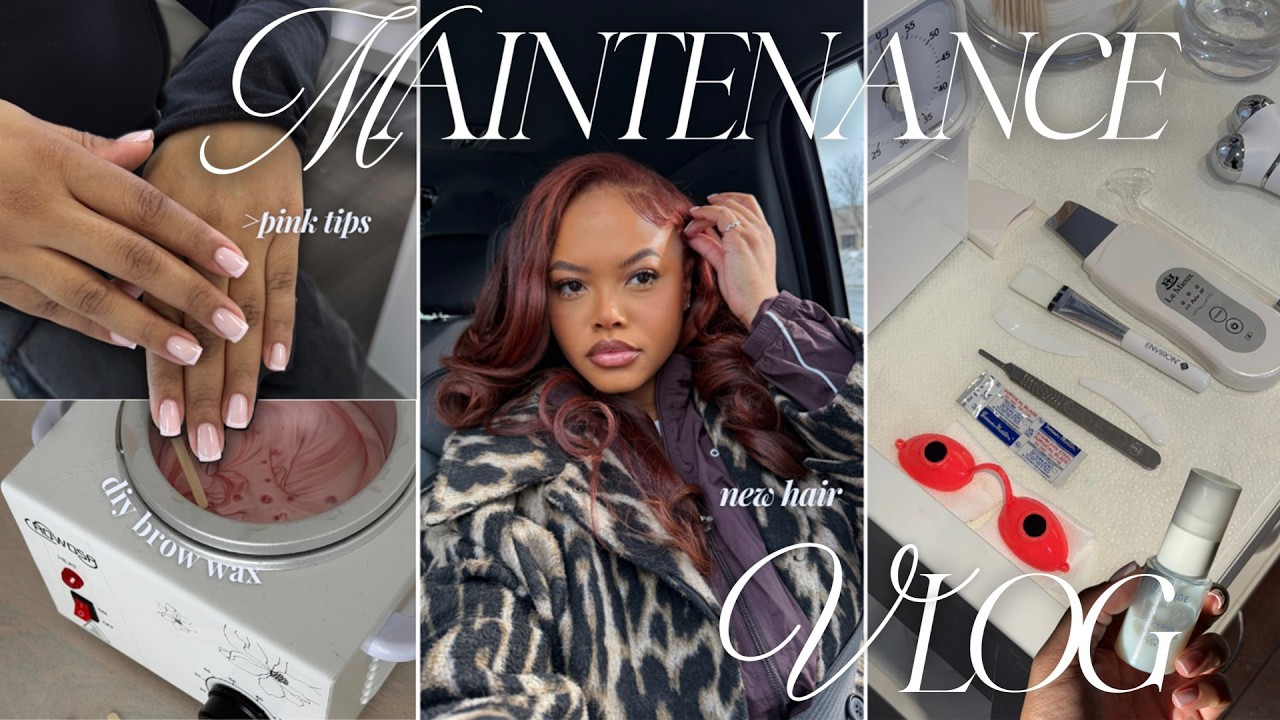 Maintenance Vlog [EP.2]—  Laser Update, Sidepart Sew in, Brow Wax, Pink Nails,Red Light Facial,etc.