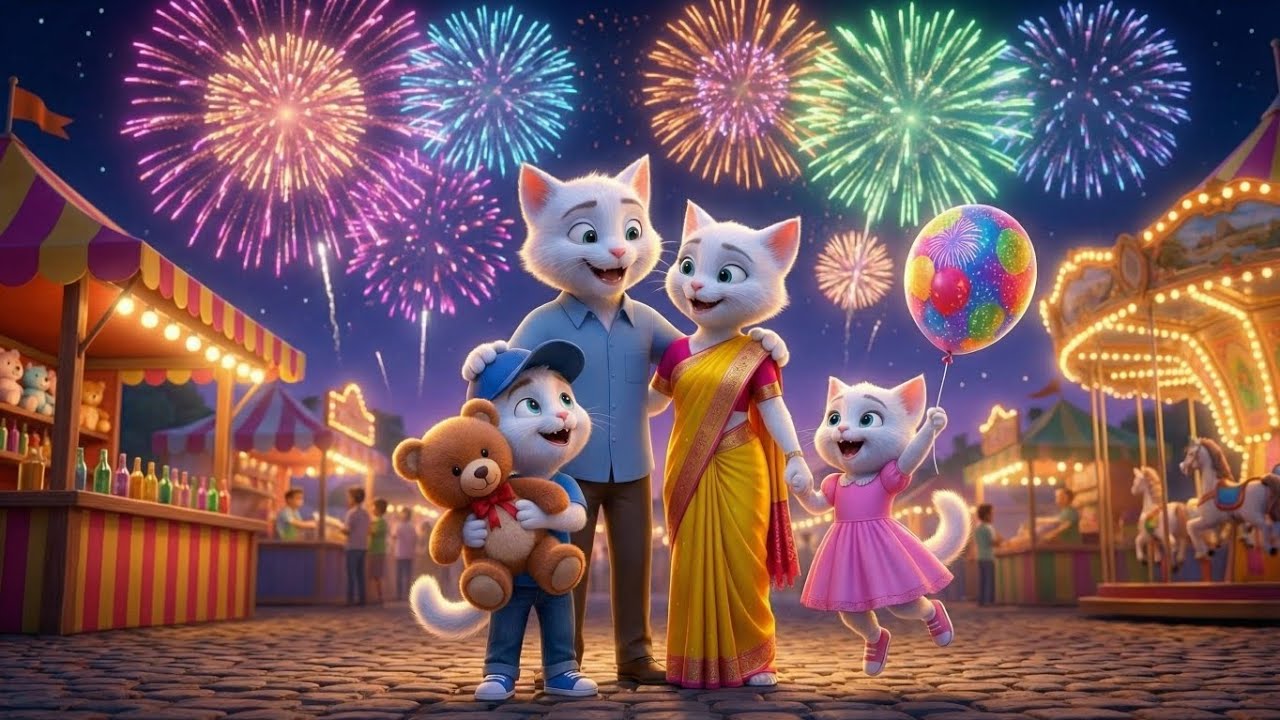 Papa Billa Mela Mein Phas Gaye 😱🎡 | White Cat Family Ki Sabse Mazedaar Funny Adventure Story 2026 🐱🔥