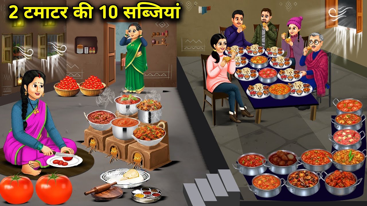 2 टमाटर की 10 सब्जियां || 10 Tomato Vegetables || Cartoon Video || Jugalbandi Magical Stories 