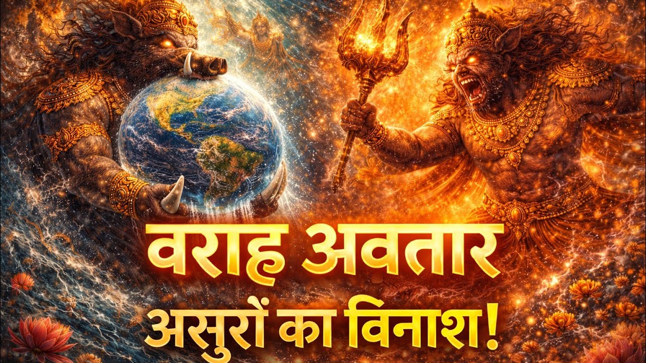 भगवान विष्णु का वराह अवतार | कैसे वराह भगवान ने हिरण्याक्ष से पृथ्वी को बचाया? | Hindu Mythology