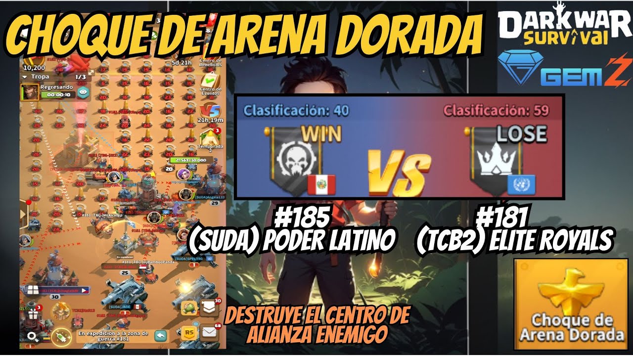 CHOQUE DE ARENA DORADA, SUDA (S 185) vs TCB2 (S 181)- Dark War Survival