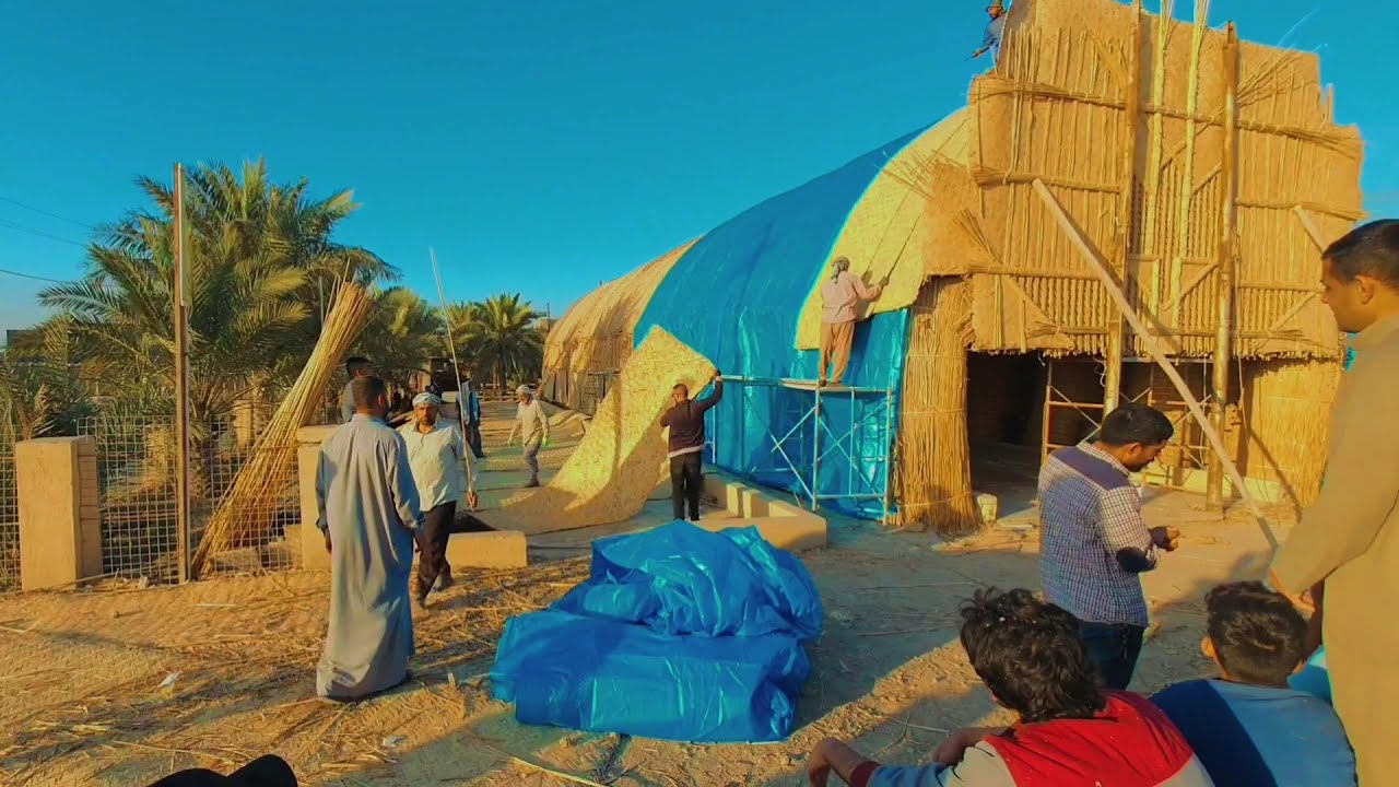 بناء مضيف القصب السومري  /  ترميم  مضيف السيد حداد البطاط  -  الجبايش