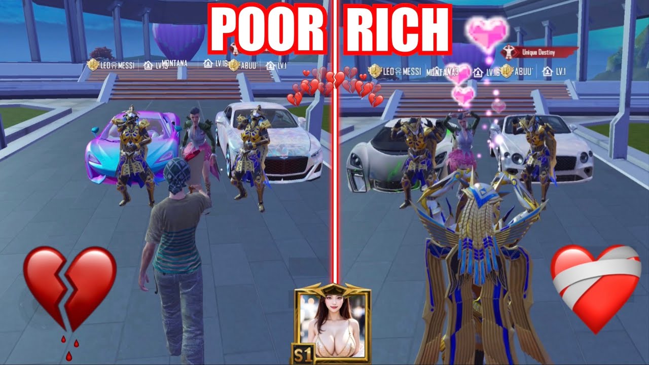 OMG😱NOOP ATTITUDE BROKEN HEART💔POOR🥺VS🤯RICH PLAYERS🤑WITH REVENGE😈IN CHEAR PARK|PUBG MOBILE