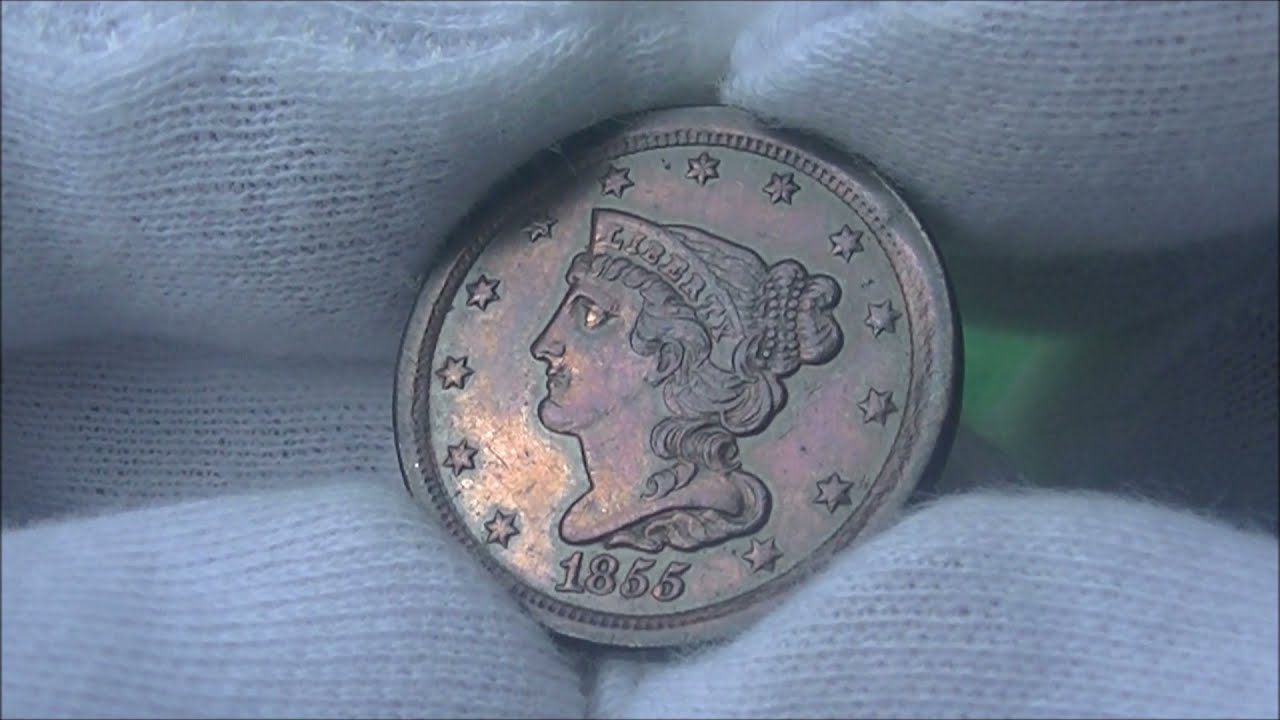 1855 HALF CENT BRAIDED HAIR　USA