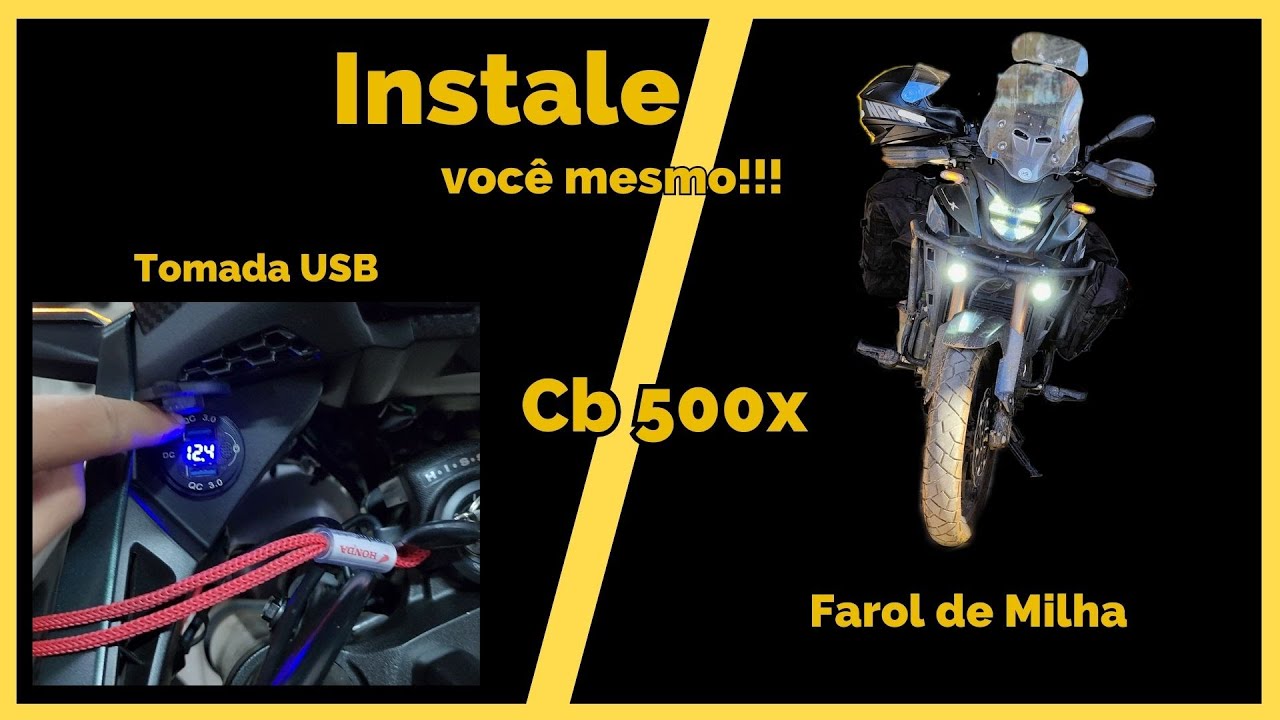 Cb 500x 2023 - Como instalar Farol de Milha e Tomada USB sem perder a garantia!! (Canal Vou de Moto)