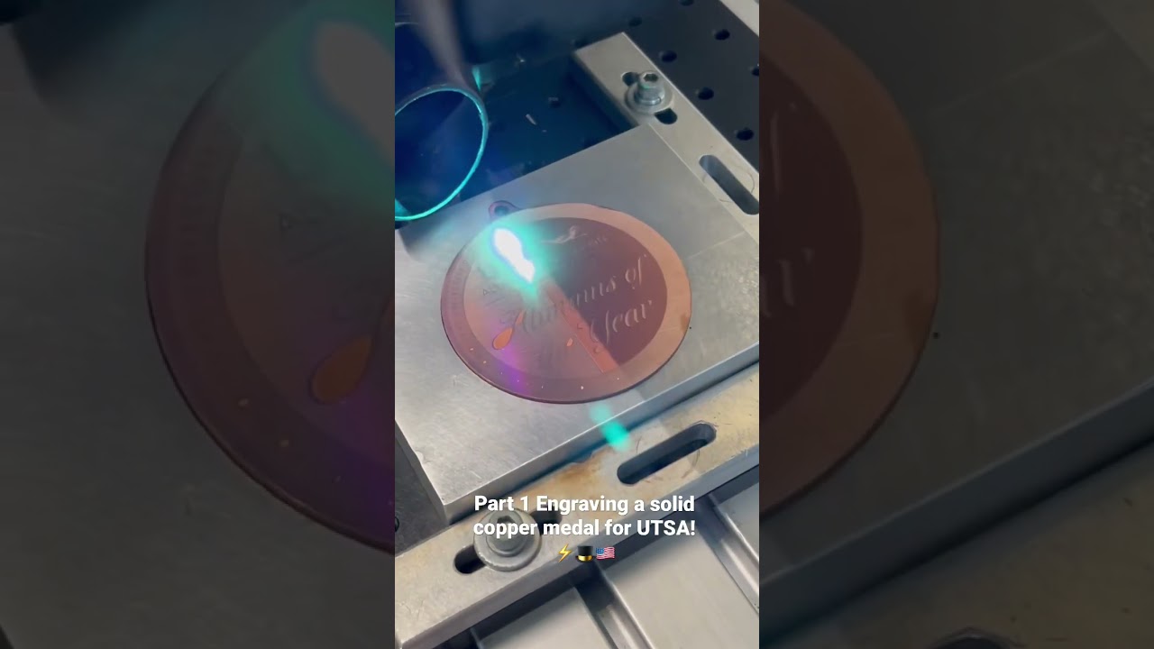 Engraving a solid copper medal for UTSA Part 1!⚡️🎩🇺🇸