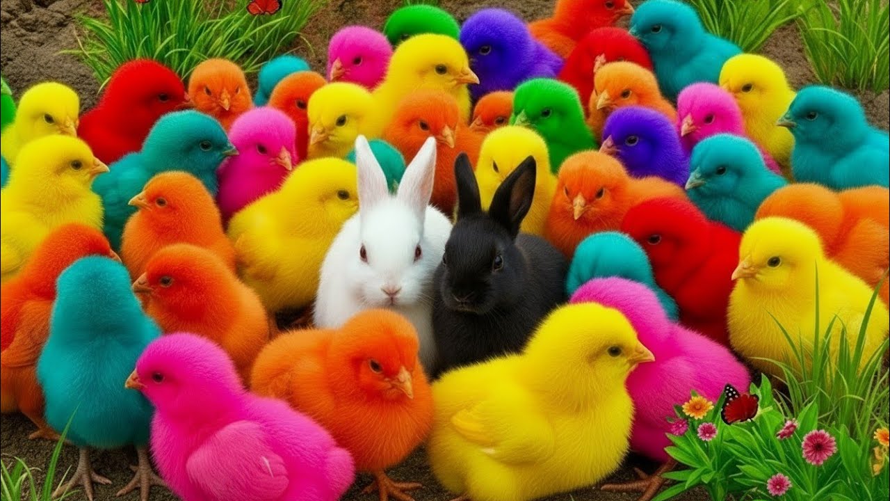 Ayam Lucu, ayam warna warni, ayam rainbow, kelinci lucu, bebek lucu, ikan koi, Hewan Lucu