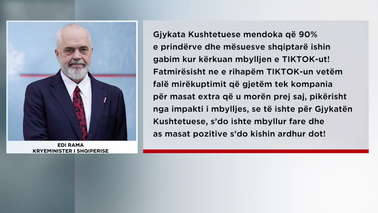 Klan News-Kushtetuesja rrëzon qeverinë për mbylljen e TikTok