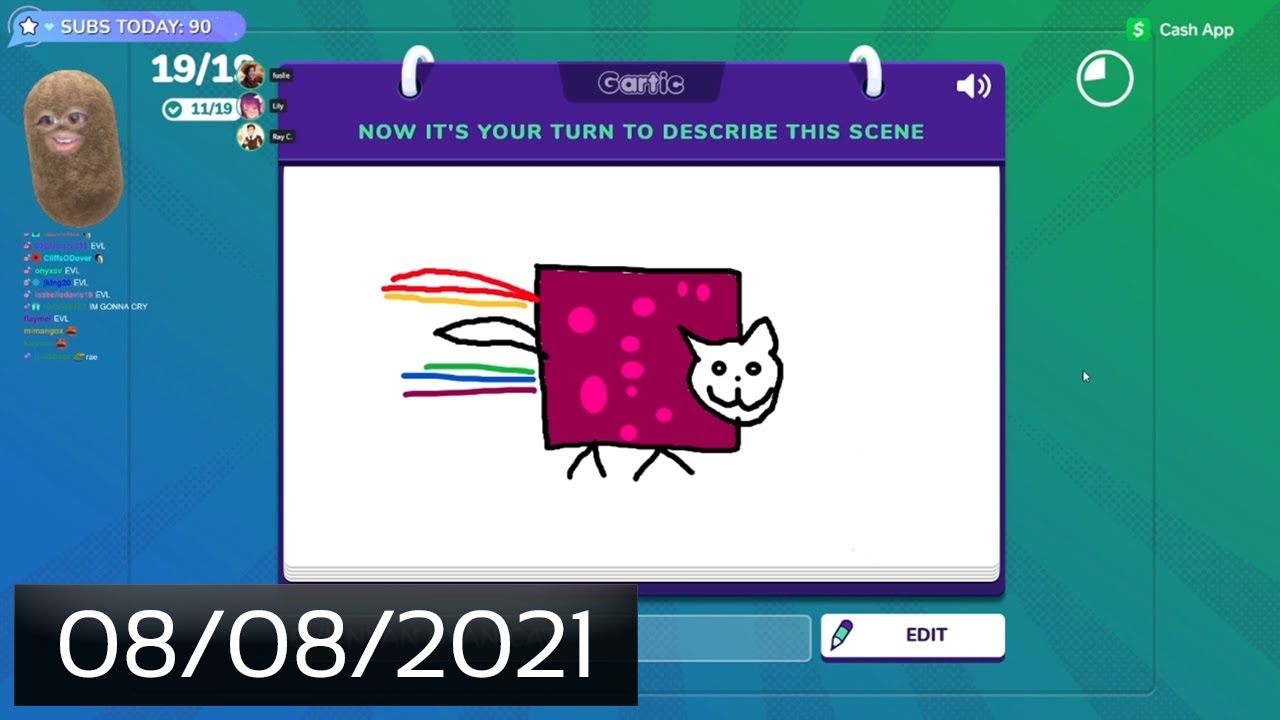 [08/08/2021] Birthday Gartic Phone with Corpse, Sykkuno, Disguised Toast, Valkyrae & more!