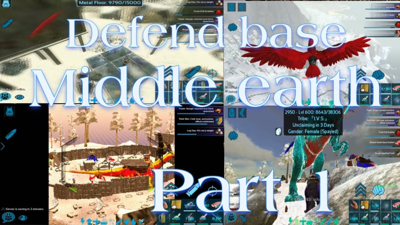 Ark mobile Defend base , Middle earth  #ark #defense #аркмобайл