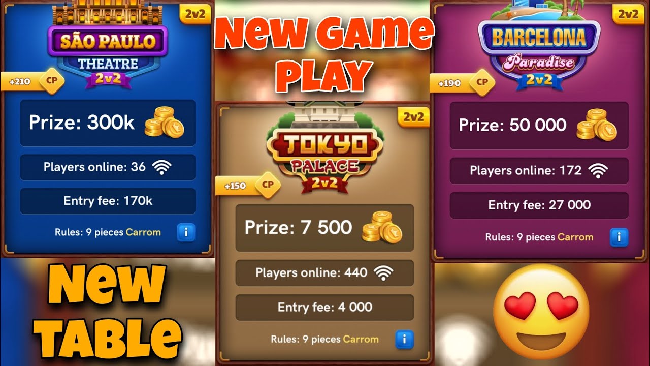 Carrom pool New Table Game play 🦋 | New version update Carrom pool | Carrom pool board table