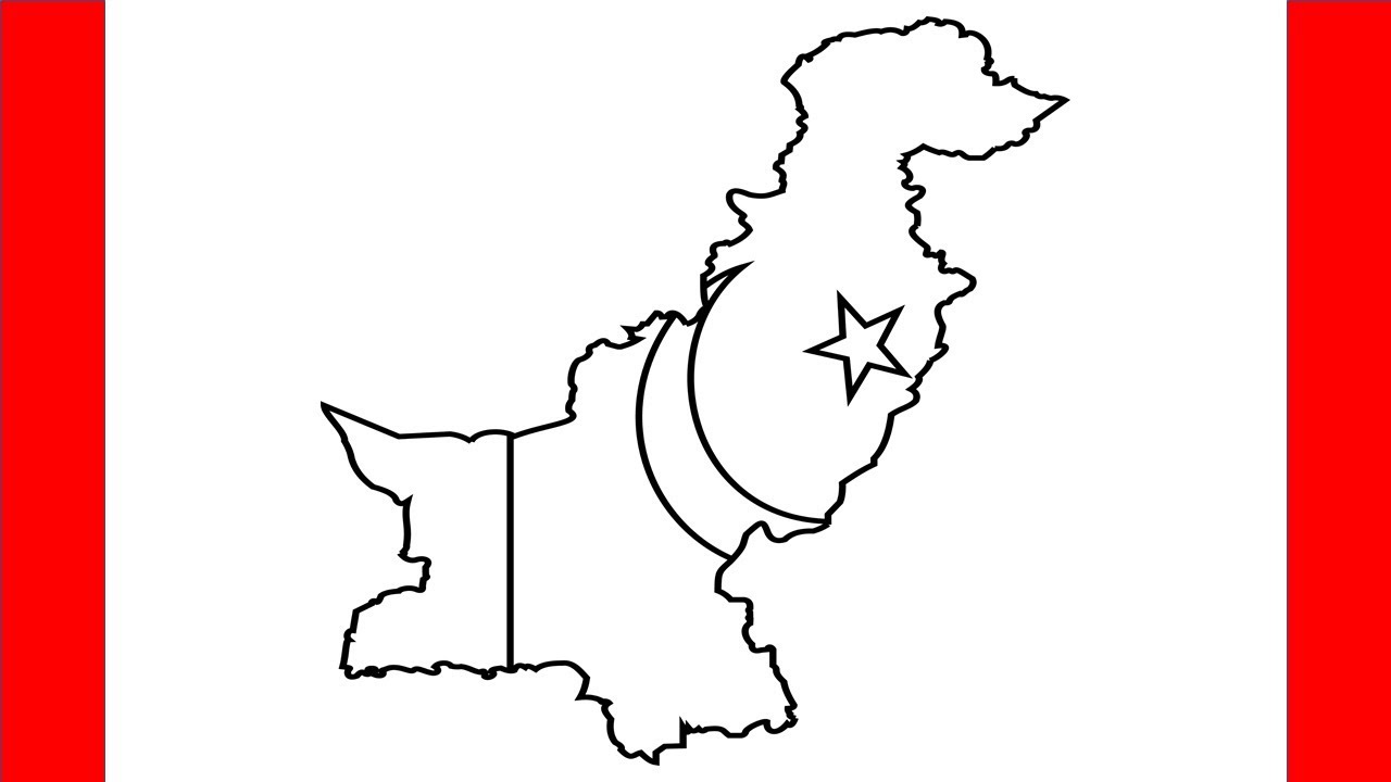 How to draw Pakistan Map - Step by Step Drawing