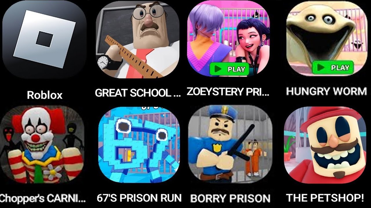 Roblox: WINTER DEMON PRISON.ZOEYSTERY PRISON.HUNGRY WORM PRISON.Chopper's Carni,67'S PRISON RUN!..