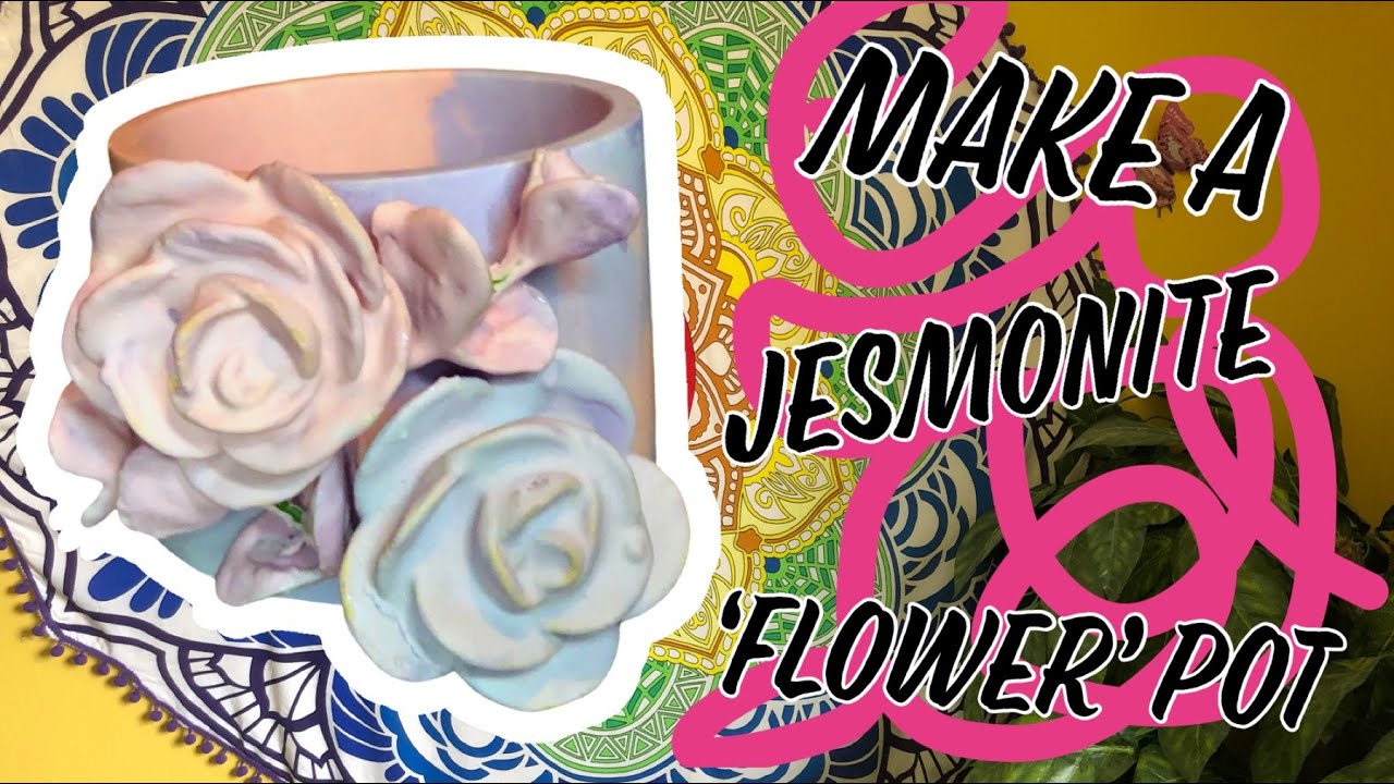 Creating jesmonite flowers to decorate a jesmonite pot epoxy resin glue tutorial She Lyons