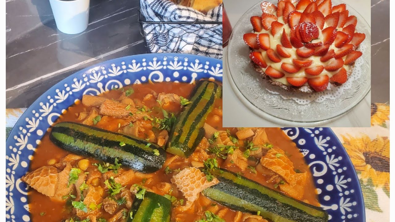 سبب غيابي؟كورونا؟😷🤒 بكبوكة،كرشة صلصة حمرا و طورطة الفراوله tripe de 🍓mouton tarte aux fraises
