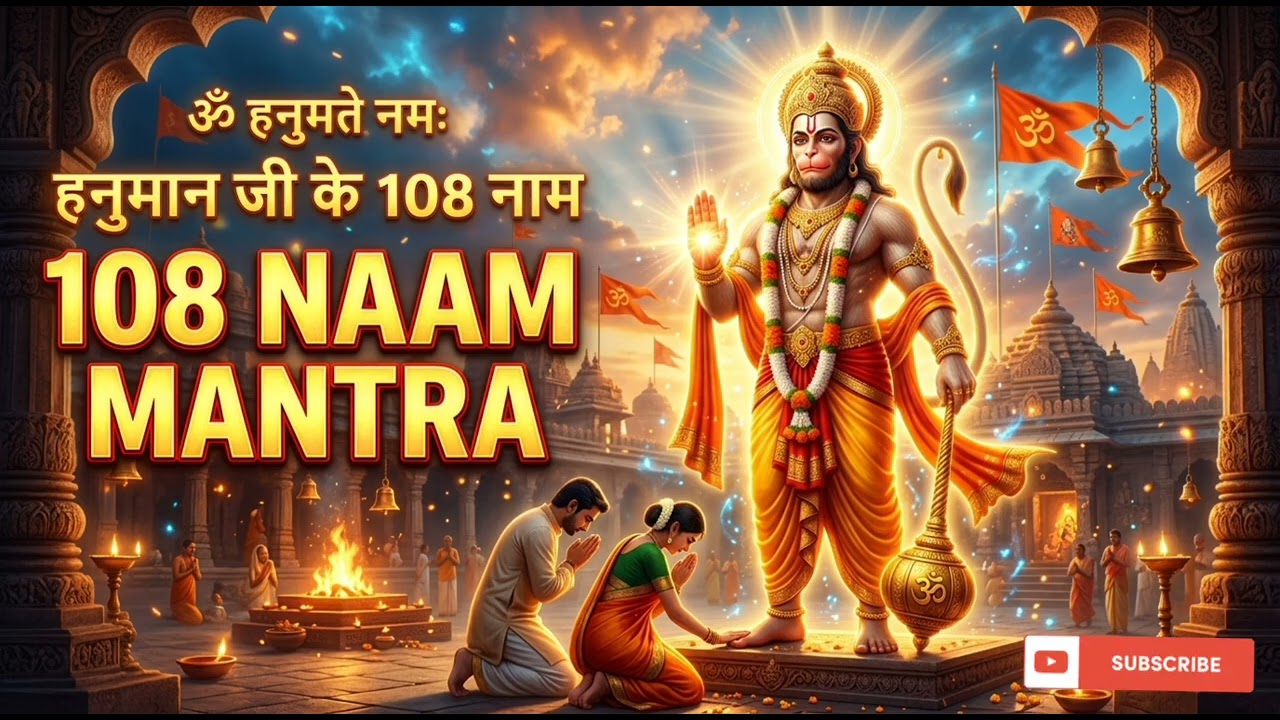 हनुमान जी के 108 नाम | Hanuman 108 Naam Mantra | Powerful Sankat Mochan Hanuman Bhakti Mantra
