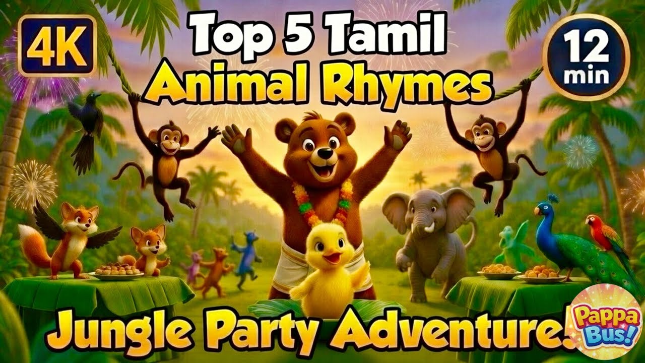 Mix- Tamil Kids Animals Nursery Song | தமிழ் குழந்தை பாடல் | Nursery Rhymes | Tamil Rhymes | Tamil