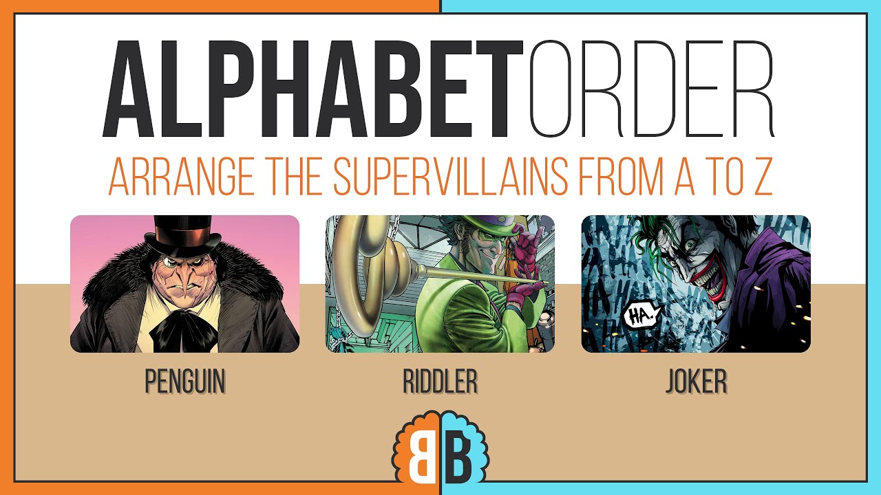 Arrange The SUPERVILLAINS From A to Z | ALPHABET ORDER | Supervillain Quiz