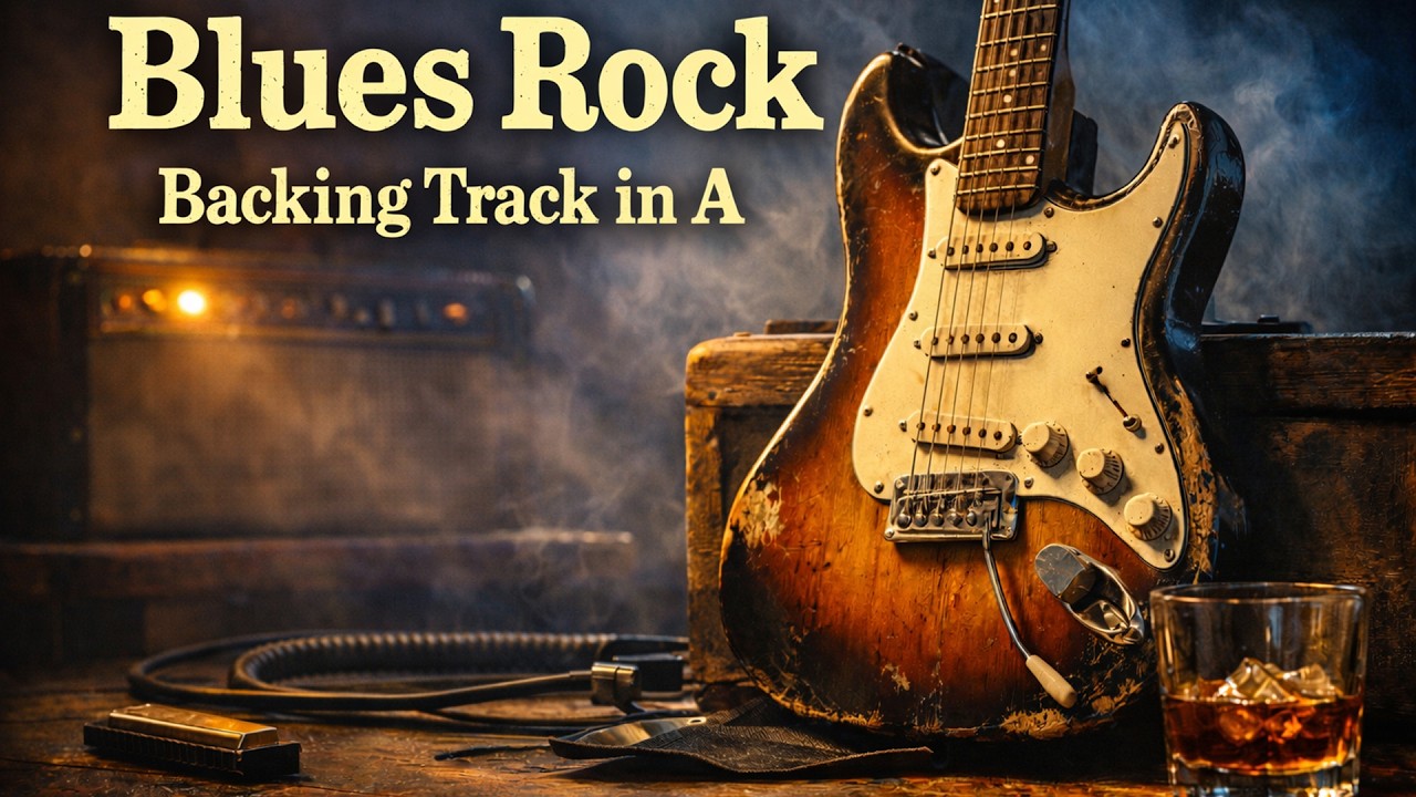 Guitar Backing Track in A | Blues Rock | 95 BPM