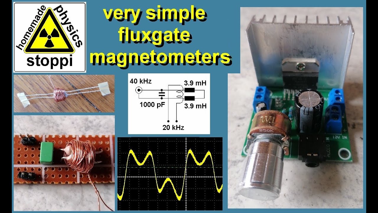 Two simple fluxgate-magnetometers with signal generator & audio amplifier - Einfache Magnetometer