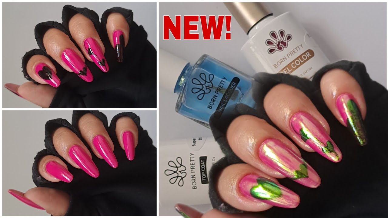 How to Apply Liquid Aurora Chrome Metallic Mirror Effect Powder Born Pretty Super Top Coat for Nails