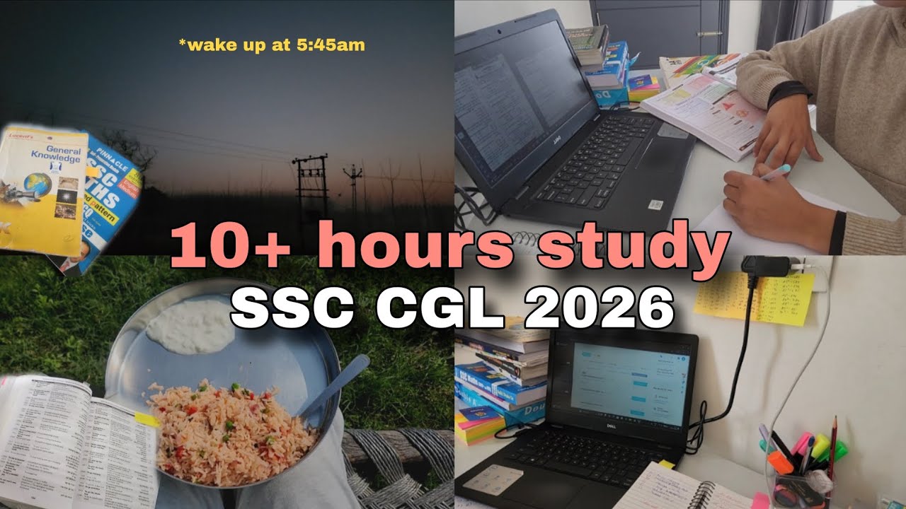 Waking Up at 5:45AM to Study 10 Hours 📚 | SSC CGL 2026 Preparation | Productive study vlog 🎯 #ssc